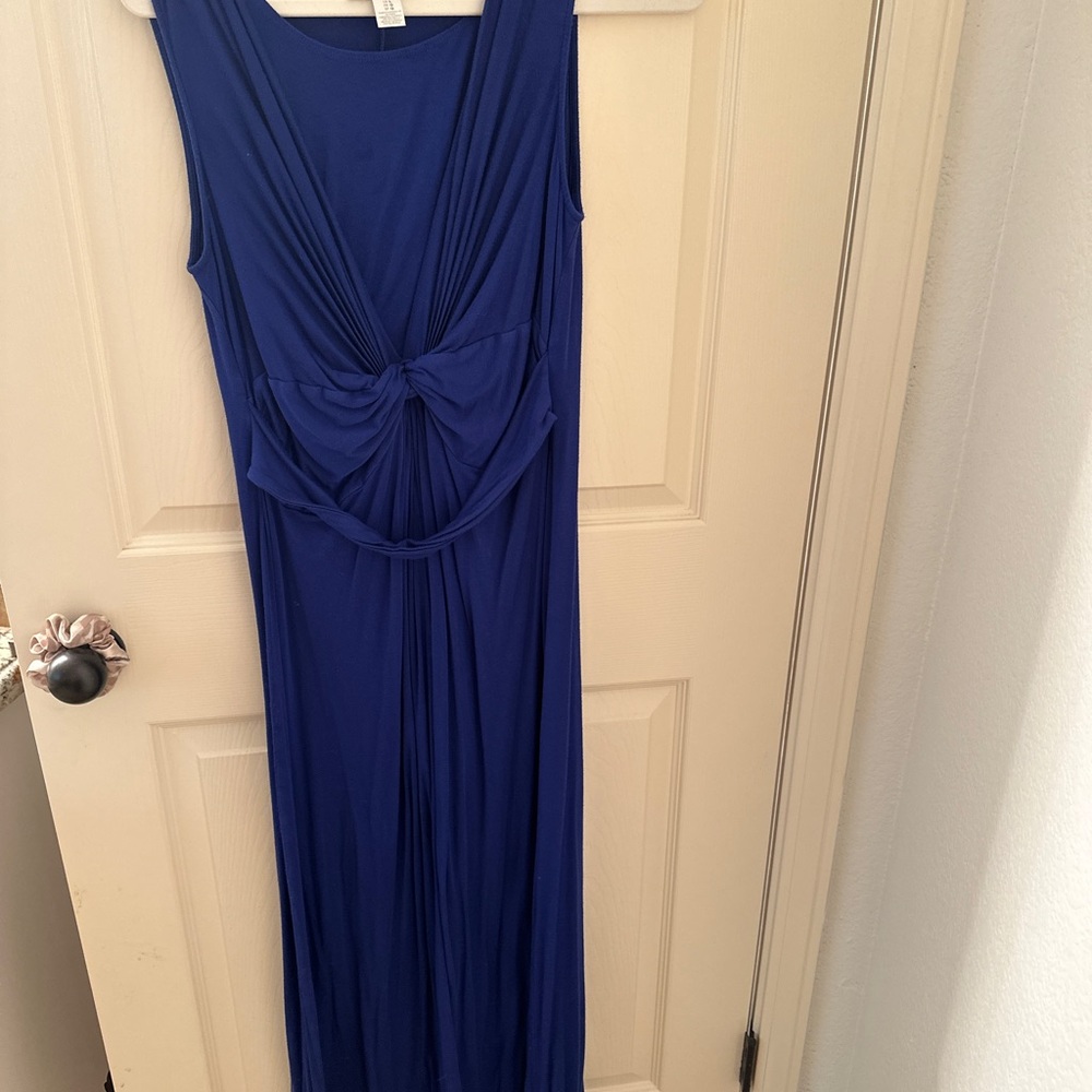 Motherhood Maternity Royal Blue Knot-Front Maxi Dress